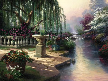portrait of a young woman Painting - Hour of Prayer Thomas Kinkade